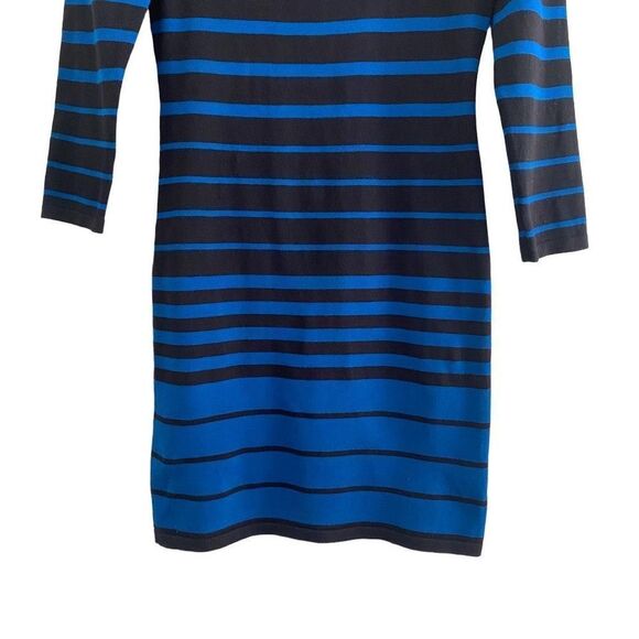 Xhilaration Medium Sweater Dress Black Blue Stripe 3/4 Sleeve Fall Winter - Picture 4 of 8